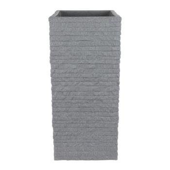 Preview: Ziegel-Säulentopf grau 26x26x60cm